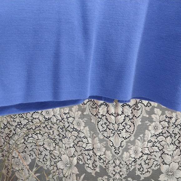 Louis Dell Olio bright blue sweater heavy knit with ribbed collar zippered cuffs - Picture 6 of 6